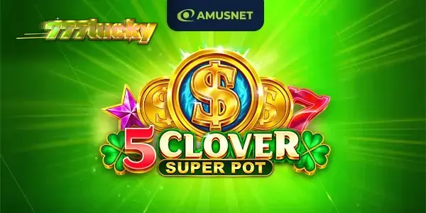 Tampilan visual slot Clover Super Pot dengan simbol keberuntungan
